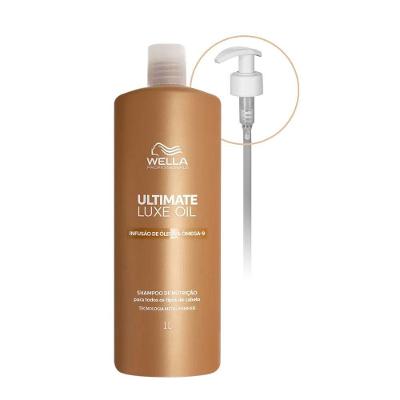 Kit de Cuidados com Cabelo Ultimate Luxe Oil Shampoo e Pump 1L Wella