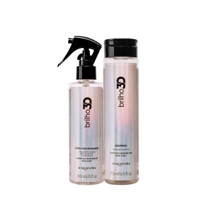 Kit de Cuidados com Cabelo Brilho 3d Shampoo e Spray 250ML 200ML Acquaflora