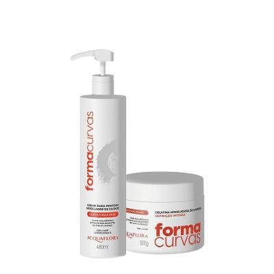 Kit Creme de Pentear e Gelatina Modeladora Forma Curvas Definição Intensa Multicolorido Acquaflora
