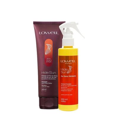 Kit de Cuidados com Cabelo Hide Sun Shampoo e Spray Hidratante 240ML e 200ML Lowell