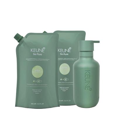 Kit de Cuidados Capilares So Pure Clarify Shampoo e Condicionador 400ml com Frasco Keune