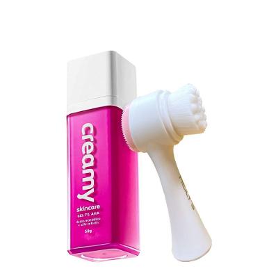 Kit Creamy Skincare Ácido Mandélico e Escova de Limpeza Facial 2 em 1 30g Multicolorido