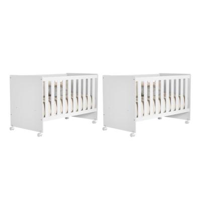 Kit Gêmeos Berço Mel com Pintura UV Branco Brilho Reller Móveis