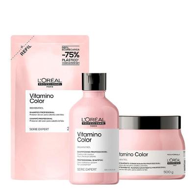 Kit de Tratamento Capilar Vitamino Color Proteção da Cor Fórmula Antioxidante L'Oréal Paris 300ML