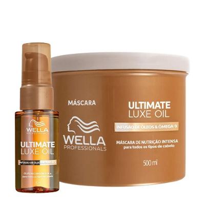 Kit de Tratamento Capilar Ultimate Luxe Oil Nutrição Profunda 500ML e 30ML Wella