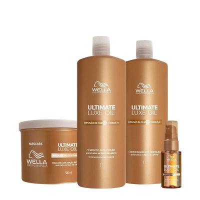 Kit de Tratamento Capilar Ultimate Luxe Oil Nutrição Profunda Redução de Frizz Wella