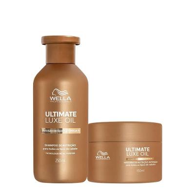 Kit de Tratamento Capilar Ultimate Luxe Oil Shampoo 250ml + Máscara Nutrição Intensa Wella