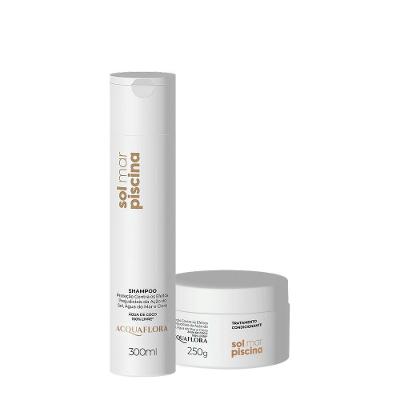 Kit de Tratamento Capilar Sol Mar Piscina Shampoo e Máscara Acquaflora