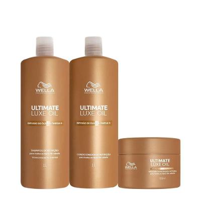 Kit de Tratamento Capilar Ultimate Luxe Oil Salon Nutrição Profunda Shampoo 1L Condicionador 1L