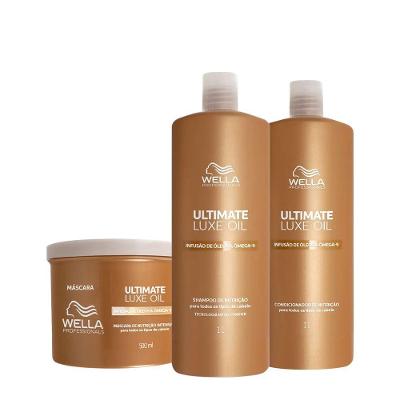 Kit de Tratamento Capilar Ultimate Luxe Oil Nutrição Profunda 1L 500ml Wella