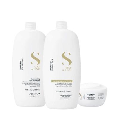 Kit de Tratamento Capilar Semi Di Lino Diamond Illuminating Maciez e Toque Sedoso Alfaparf