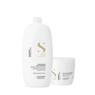 Kit de Tratamento Capilar Semi Di Lino Diamond Illuminating Limpeza Profunda Shampoo e Máscara
