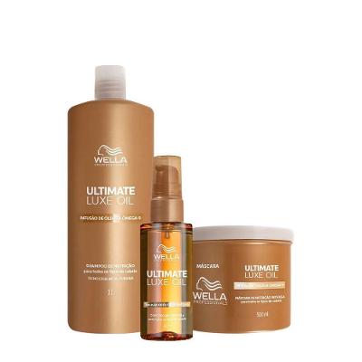 Kit de Tratamento Capilar Ultimate Luxe Oil Nutrição Profunda 1L 500ml 100ml Wella