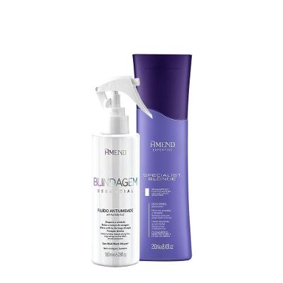 Kit de Tratamento Capilar Specialist Blonde Shampoo e Fluído Antiumidade Multicolorido Amend