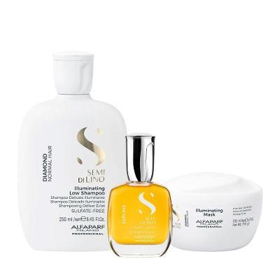 Kit de Tratamento Capilar Semi Di Lino Diamond e Sublime Luminoso Toque Sedoso Alfaparf