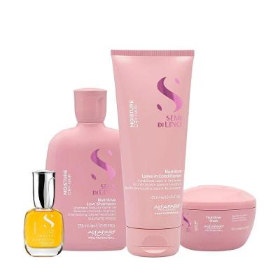 Kit de Tratamento Capilar Semi Di Lino Moisture e Sublime Rotina Premium de Nutrição Alfaparf