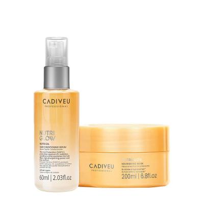Kit de Tratamento Capilar Nutri Glow Nutrição e Brilho com 12 Óleos Vegetais 200ML e 60ML Cadiveu