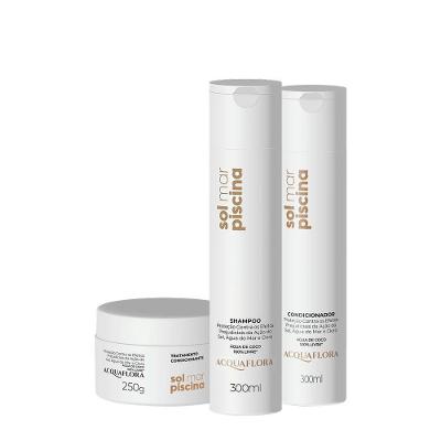 Kit de Tratamento Capilar Sol Mar Piscina Home Care com Shampoo 300ML e Condicionador 300ML