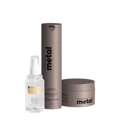 Kit de Tratamento Capilar Sequestra Metal Limpeza Antimetal Regeneração da Fibra Multicolorido