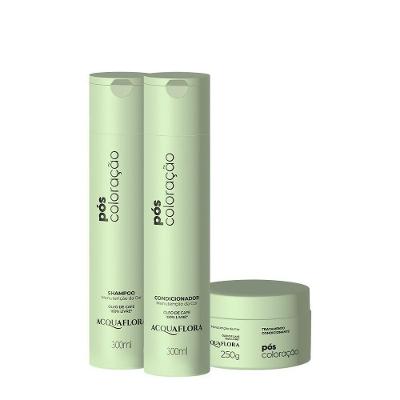Kit de Tratamento Capilar Pós-coloração Home Care Preserva a Cor Multicolorido Acquaflora 300ML 250G