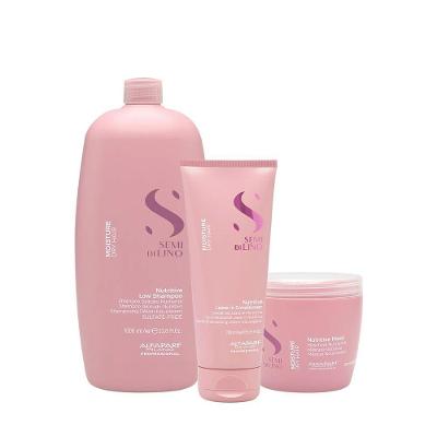 Kit de Tratamento Capilar Semi Di Lino Moisture Nutritive Nutrição Anti-Ressecamento Alfaparf
