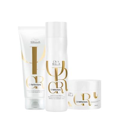Kit de Tratamento Capilar Oil Reflections Home Care Plus Shampoo Condicionador Máscara Wella
