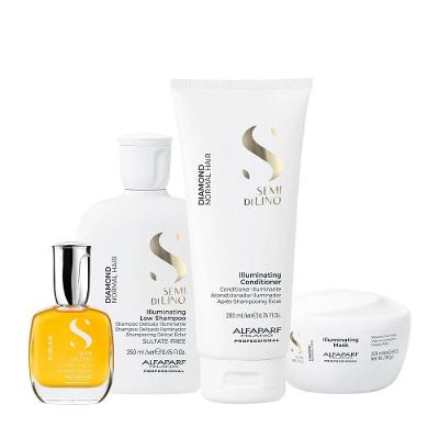 Kit de Tratamento Capilar Semi Di Lino Diamond Illuminating com Shampoo e Condicionador e Máscara