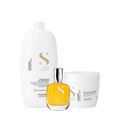 Kit de Tratamento Capilar Semi Di Lino Diamond e Sublime Cuidado Profissional Shampoo Máscara e Óleo