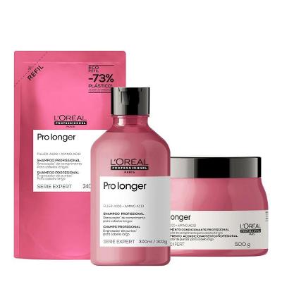 Kit de Tratamento Capilar Pro Longer Limpeza Suave 240ML 300ML 500G L'Oréal Paris