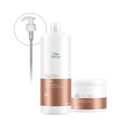 Kit de Tratamento Capilar Fusion Reparação e Resistência Shampoo 1L Máscara 500ml Wella