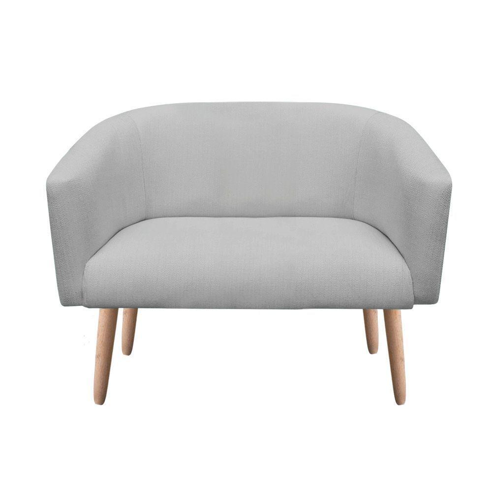 Namoradeira Stella 02 Lugares Stella Linho Grafite A26 Pés Palito Natural - D'Rossi - 9