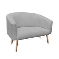 Namoradeira Stella 02 Lugares Stella Linho Grafite A26 Pés Palito Natural - D'Rossi - 1