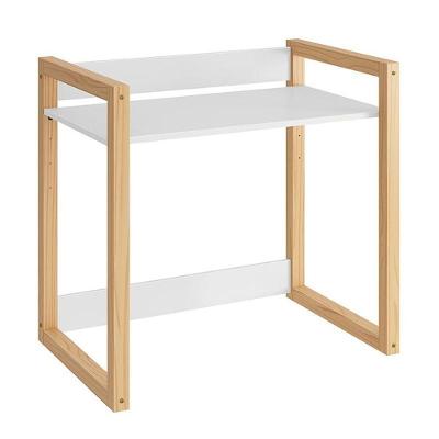 Mesa Infantil Zoe com Regulagem de Altura e 4 Posições de Tampo Branco Fosco-Madeira Natural