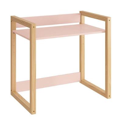 Mesa Infantil Zoe com Regulagem de Altura e 4 Posições de Tampo Rosa Fosco-Madeira Natural
