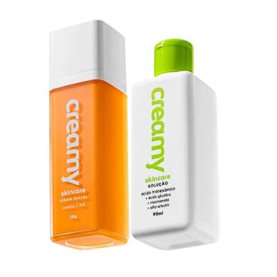 Kit Skincare Vitamina C Tranexâmico Sérum e Tônico 30g e 90ml Transparente Creamy