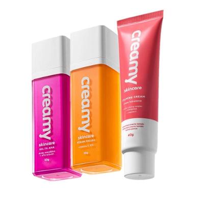 Kit Skincare Vitamina C Mandélico Calming Cream com Sérum Gel Antiacne e Creme Hidratante Creamy