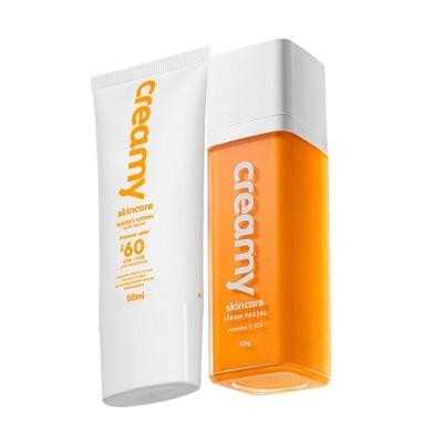 Kit Skincare Creamy Vitamina C Protetor Solar FPS 60 com Sérum 30g