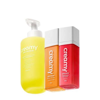 Kit Skincare Creamy Limpador Glicerinado Vitamina C Retinal 3 Produtos 200ml 30g