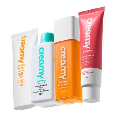 Kit Skincare Creamy com Vitamina C e Ácido Salicílico e Hidratante e Protetor FPS60 Multicolorido