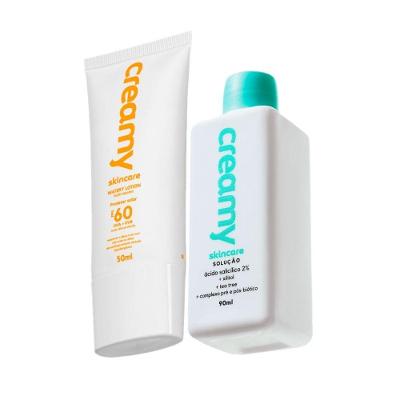 Kit Skincare Creamy Protetor Solar Facial FPS 60 Antiacne Multicolorido 50ML 90ML