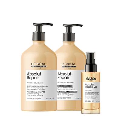 Kit Shampoo Condicionador e Óleo Reparador Absolut Repair Gold Quinoa Protein 10 em 1 L'Oréal Paris