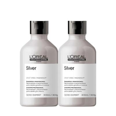 Kit Shampoo de Manutenção para Cabelos Claros-Grisalhos Silver Shampoo Extra 2 Unidades L'Oréal