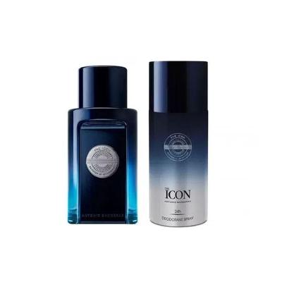 Kit Perfume The Icon Eau de Toilette Masculino Amadeirado Aromático 100ML + 150ML Antonio Banderas