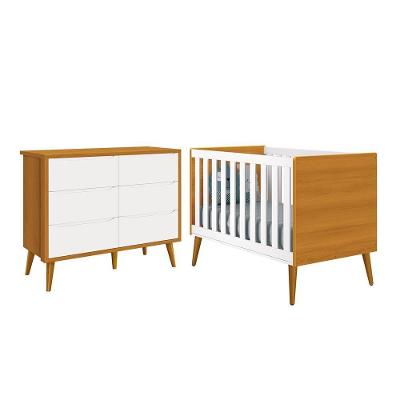 Conjunto de Quarto Infantil Theo 6 Gavetas MDF Branco-savana Reller Móveis