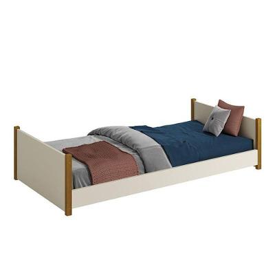 Cama Evolutiva 2 em 1 Ravi com Pés Amadeirado MDF Areia Fosco Reller Móveis