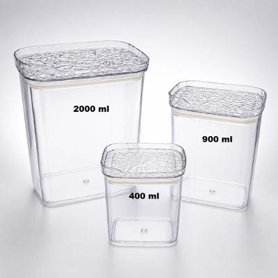 Conjunto 3 Potes Herméticos Transparentes com Tampa para Mantimentos 2L 2000ML 900ML 400ML Top Rio