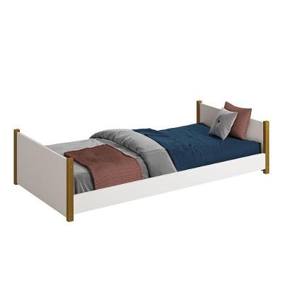 Cama Evolutiva Ravi 2 em 1 com Colchão D20 Branco Fosco Reller Móveis