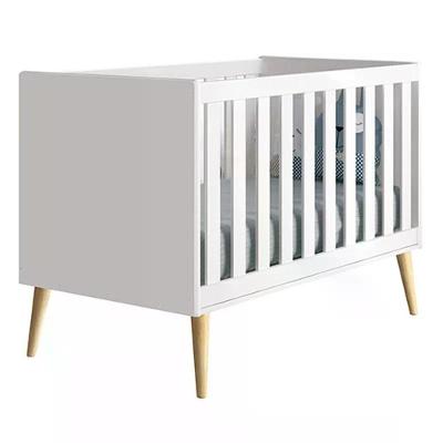 Berço Mini Cama Theo Transforma-se em Mini Cama Pés em Madeira Maciça Branco Fosco