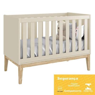 Berço Mini Cama Classic Transforma-se em Mini Cama Bege Reller Móveis 135CM