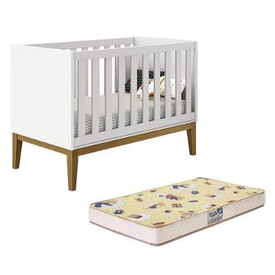 Berço Mini Cama Classic Transforma-se em Mini Cama Branco Fosco Reller Móveis